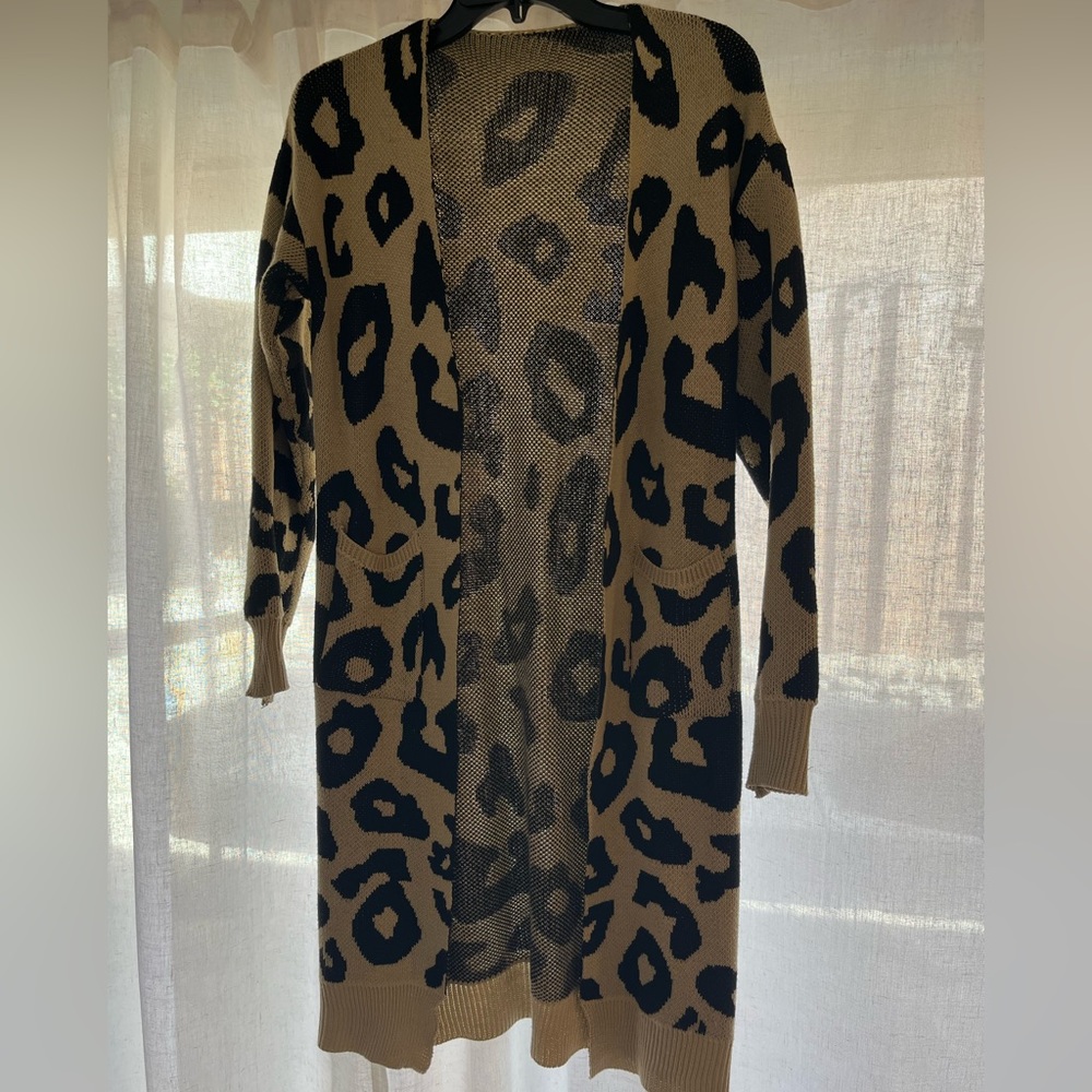 Leopard long cardigan